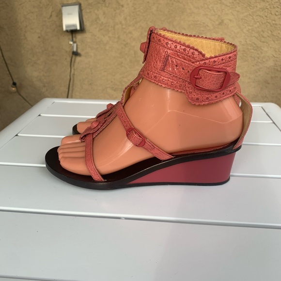 Balenciaga pink leather wedge sandals size 5.5-6 ( European 36) - Picture 4 of 16